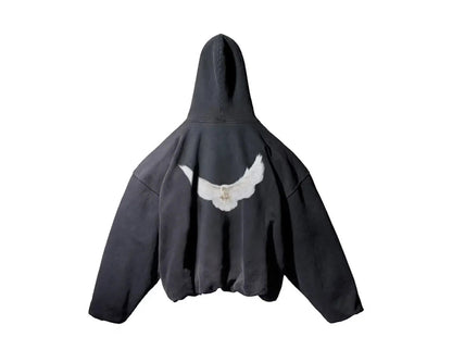 Yeezy Gap Engineered by Balenciaga Dove Hoodie Washed Black Los Angeles Archieves
