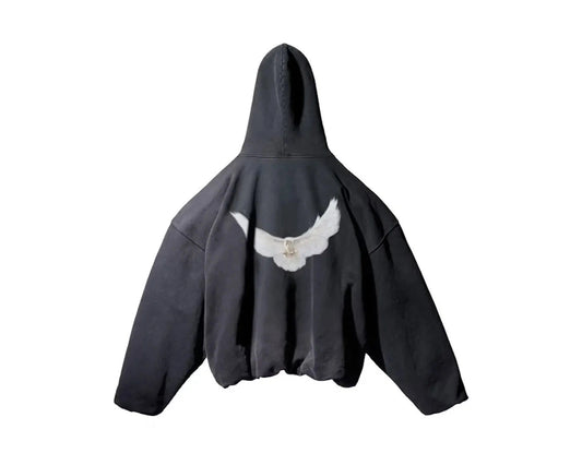 Yeezy Gap Engineered by Balenciaga Dove Hoodie Washed Black Los Angeles Archieves